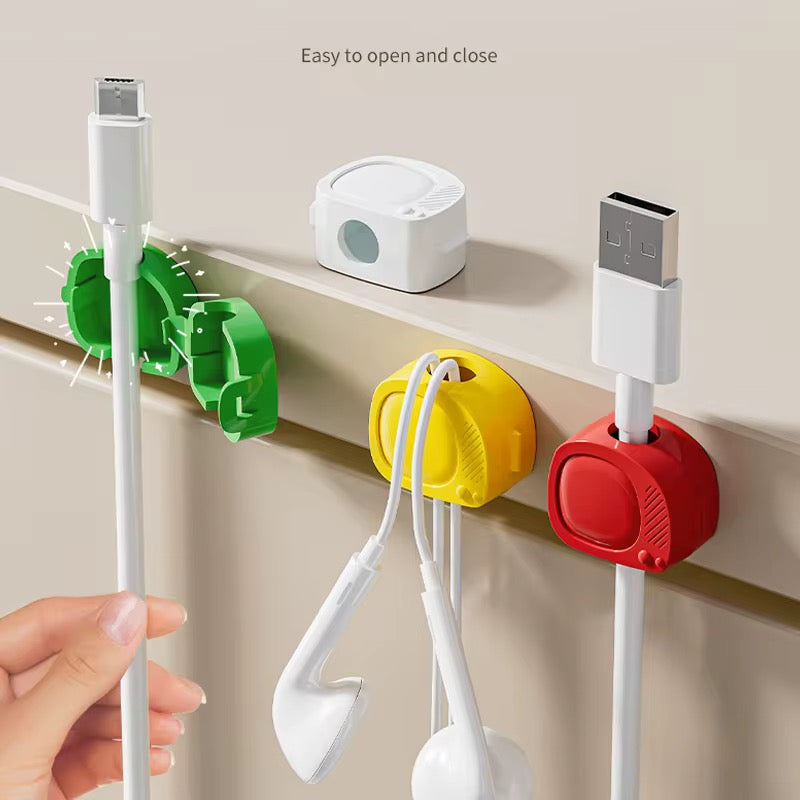 Magnetic Desk Cable Organizer Clips (Strong Adhesive Cord Management)